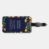 オレンジシトラスサマーフローラ植物模様 ラゲッジタグ (裏面横)