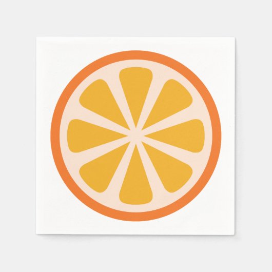 オレンジシトラススライスかわいい1歳の誕生日パーティー スタンダードカクテルナプキン (正面)
