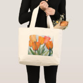 オレンジシトラスチューリップ ラージトートバッグ (正面(商品))