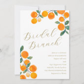 オレンジシトラスフルーツウォーターカラーブライダルブランチ 招待状 (正面)
