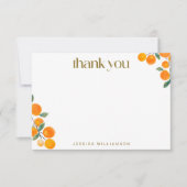 オレンジシトラスフルーツブライダルシャワーカスタム サンキューカード (正面)