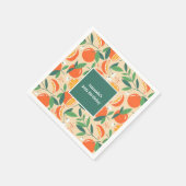 オレンジシトラスフルーツレトロパターン誕生日 スタンダードカクテルナプキン (角)