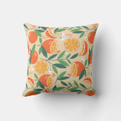 オレンジシトラスフルーツレトロパターン クッション (裏面)