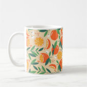オレンジシトラスフルーツレトロパターン コーヒーマグカップ (左)