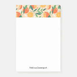 オレンジシトラスフルーツレトロパター縁どン ポストイット