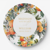 オレンジシトラスフルーツ結婚ズ ペーパープレート (正面)