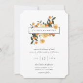 オレンジシトラスフローラ結婚式招待状 案内状 (正面)