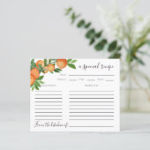 オレンジシトラスブライダルシャワーレシピカード (スタンド正面)