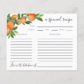 オレンジシトラスブライダルシャワーレシピカード (正面)