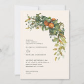 オレンジシトラスプラムの水彩植物性結婚の植物 (正面)