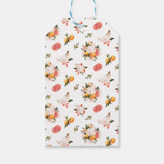 オレンジシトラスボタニカル |赤ちゃんシャワーありがとう ギフトタグ (裏面)