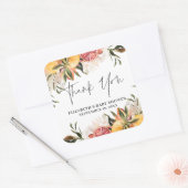 オレンジシトラスボタニカル |赤ちゃんシャワーのお気に入り スクエアシール (封筒)