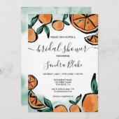 オレンジシトラスモダンウォーターカラーボタニカルインビタティ 招待状 (正面/裏面)