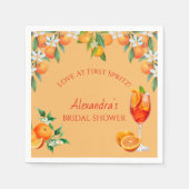 オレンジシトラスラブアットファーストスピリッツブライダルシャワー スタンダードカクテルナプキン (正面)