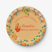 オレンジシトラスラブアットファーストスピリッツブライダルシャワー ペーパープレート (正面)