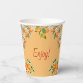 オレンジシトラスラブアットファーストスピリッツブライダルシャワー 紙コップ (裏面)