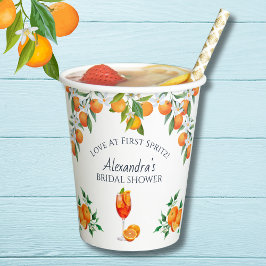 オレンジシトラスラブアットファーストスピリッツブライダルシャワー 紙コップ
