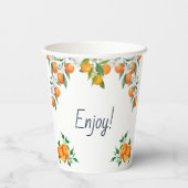 オレンジシトラスラブアットファーストスピリッツブライダルシャワー 紙コップ (裏面)