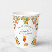 オレンジシトラスラブアットファーストスピリッツブライダルシャワー 紙コップ (正面)