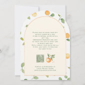 オレンジシトラスリトルかわいこちゃんアーチベイビーシャワー 招待状 (裏面)