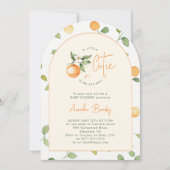 オレンジシトラスリトルかわいこちゃんアーチベイビーシャワー 招待状 (正面)