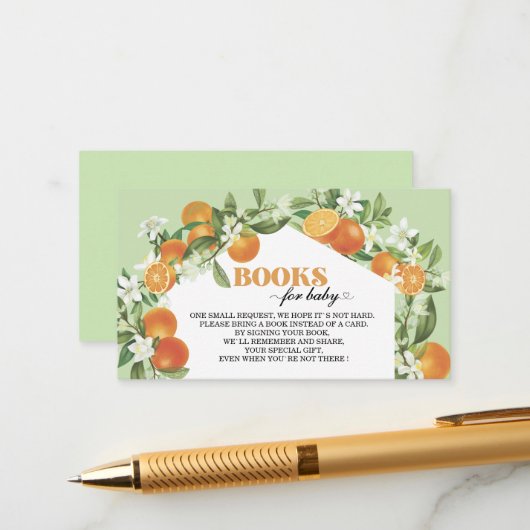 オレンジシトラスリトルかわいこちゃんウォーター色ベビーショウェ エンクロージャーカード (正面/裏面インサイチュ)