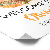 オレンジシトラスリトルかわいこちゃんベビーシャワーウェルカム ポスター (角)