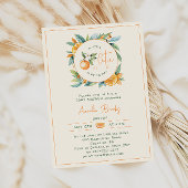 オレンジシトラスリトルかわいこちゃんベビーシャワー招待状 招待状