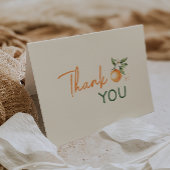 オレンジシトラスリトルかわいこちゃんベビーシャワー サンキューカード