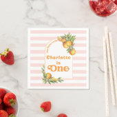 オレンジシトラスリトルかわいこちゃん1st誕生日紙 スタンダードカクテルナプキン (インサイチュ)