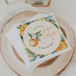 オレンジシトラスリトルかわいこちゃん | ベビーシャワーナプキン スタンダードカクテルナプキン