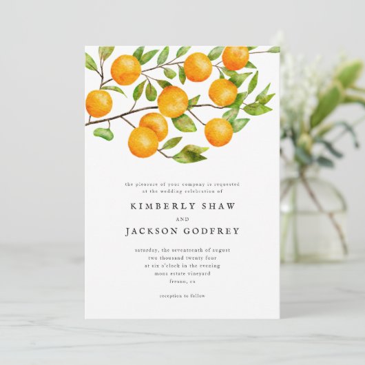 オレンジシトラス結婚式招待状 招待状 (スタンド正面)