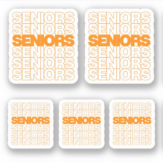 オレンジシニアのセニアカットカスタムの5セット シール (正面)