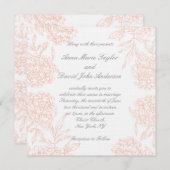 オレンジシャクヤクのヴィンテージの結婚式招待状 招待状 (正面/裏面)