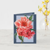 オレンジシャクヤクの挨拶状 カード (黄色い花)