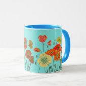 オレンジシャビーポピーの花ムームドーターマグアクア マグカップ (正面右)