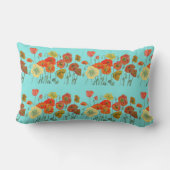 オレンジシャビーポピーフラワーズランバークッションアクア ランバークッション (裏面)