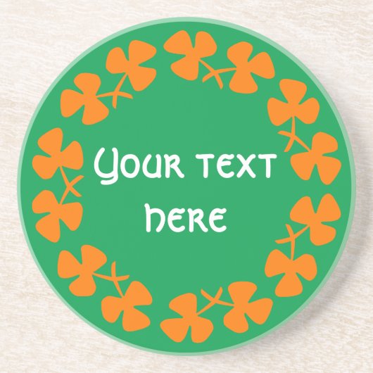 オレンジシャムロ縁どックス追加文字 コースター (正面)