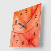 オレンジシャーベット スクエア壁時計 (傾斜)