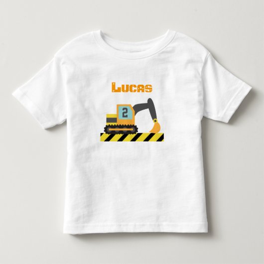 オレンジショベルカー 2歳 トドラーTシャツ (正面)