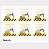 オレンジショベル建築キッズパーティー誕生日 スクエアシール (シート)