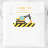 オレンジショベル建築キッズパーティー誕生日 スクエアシール (バッグ)