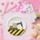 オレンジショベル建築ボーイズバースデーパーティー ペーパープレート (パーティー)