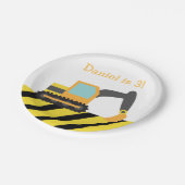 オレンジショベル建築ボーイズバースデーパーティー ペーパープレート (アングル)