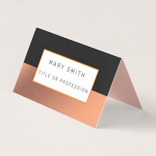 オレンジシルバーブラックラグジュアリー 名刺 (正面)