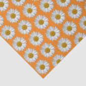 オレンジシンプルに白デイジー花柄 薄葉紙 (詳細)