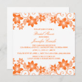 オレンジシンプルフローラブライダルシャワー招待状 招待状 (正面/裏面)