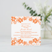 オレンジシンプルフローラブライダルシャワー招待状 招待状 (スタンド正面)