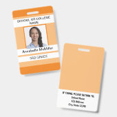 オレンジシンプル先生 バッジ (正面＆裏面)