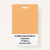 オレンジシンプル先生 バッジ (裏面)